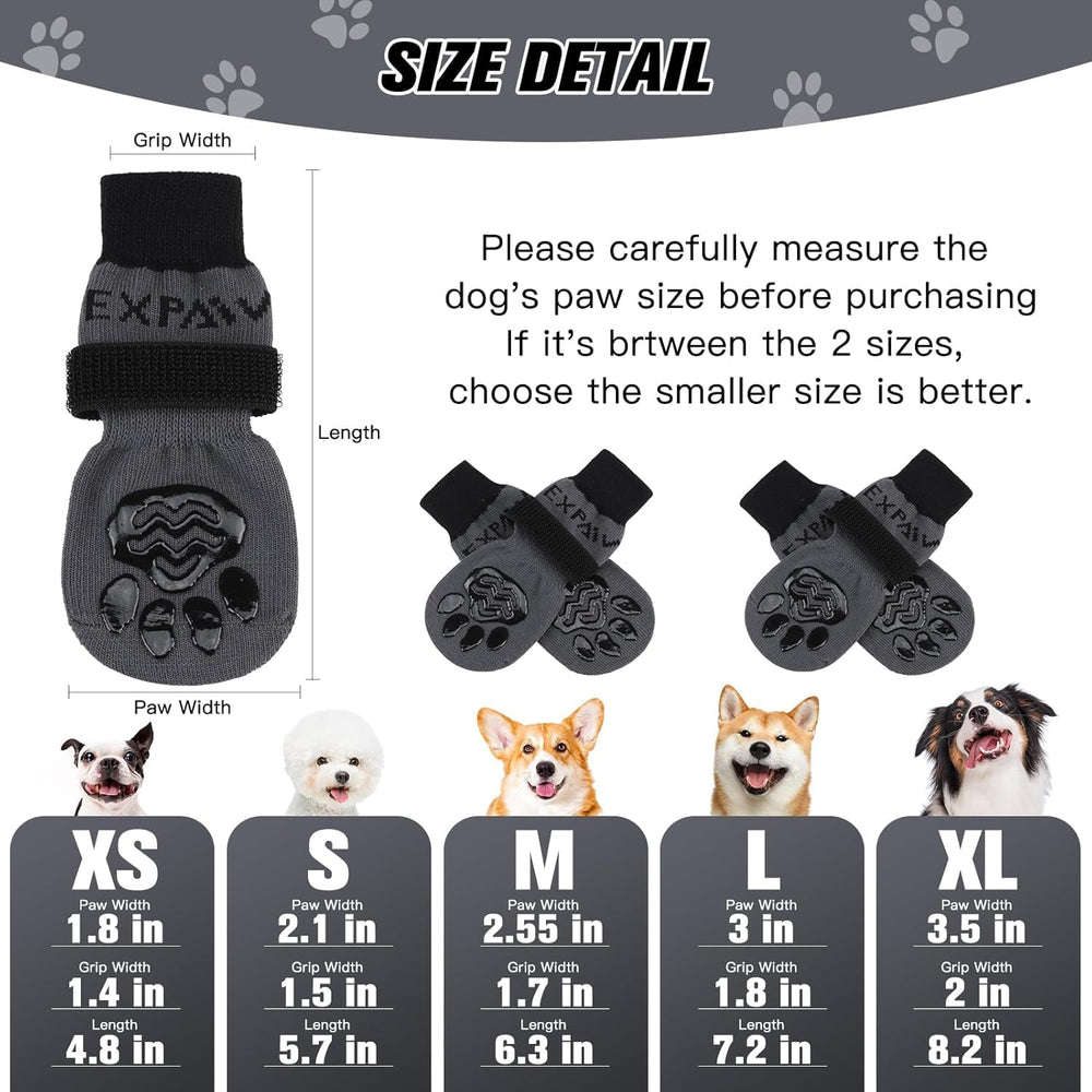 EXPAWLORER calcetines-traccion-doble-lados ofrecen agarre estable en suelos lisos.