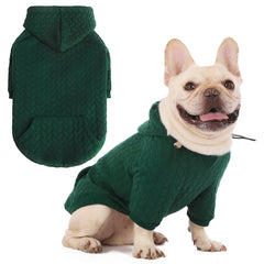 EXPAWLORER textured cable knit hoodie front view shows cozy warmth for daily dog walks