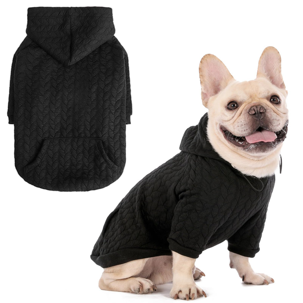EXPAWLORER textured cable knit hoodie front view cozy daily wear