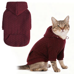 EXPAWLORER textured cable-knit hoodie front view shows soft, warm fabric for daily wear
