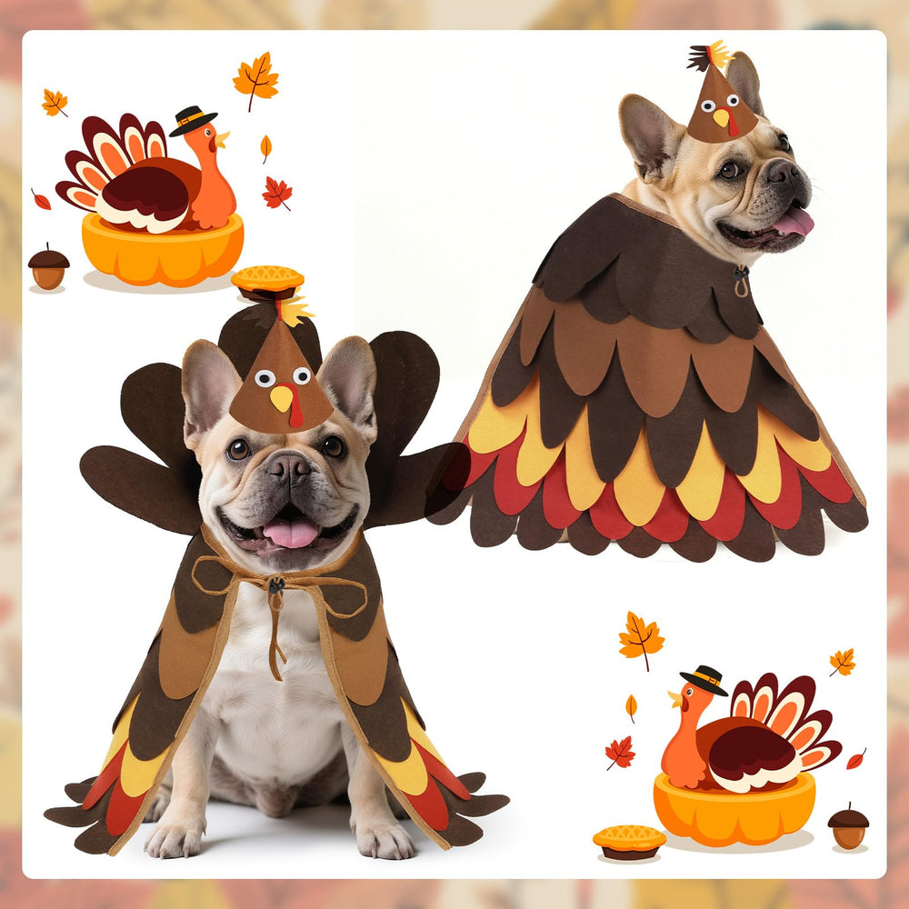 expawlorer Thanksgiving dog turkey costume side view, perfect for playful party shots