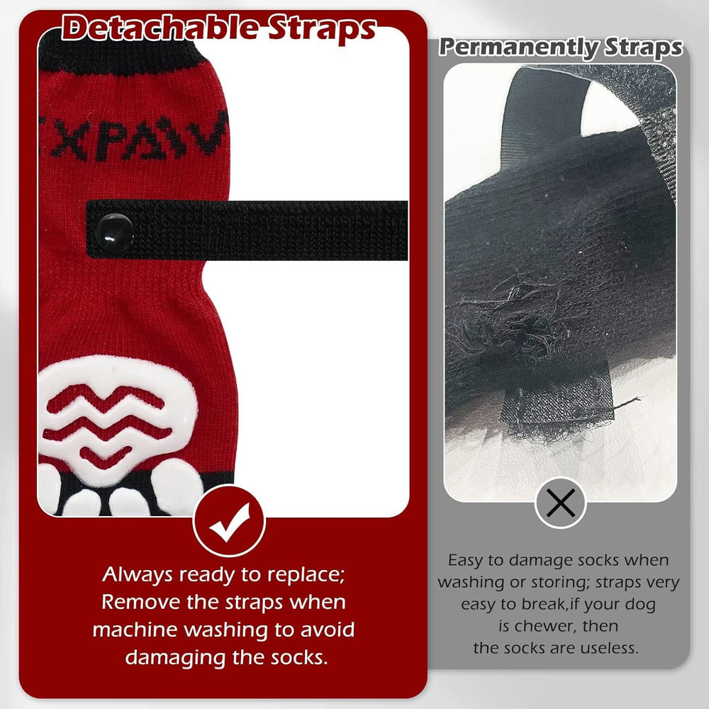 EXPAWLORER washable dog socks stay snug after laundering