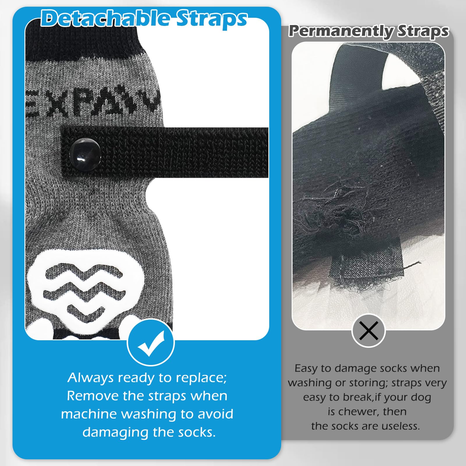 EXPAWLORER winter-comfort dog socks protecting paws in cold indoor settings.