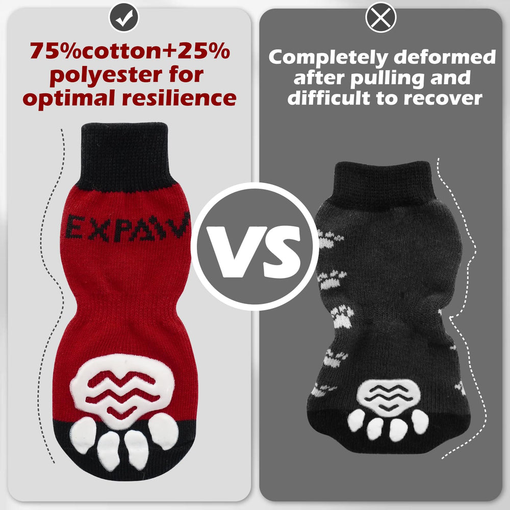 EXPAWLORER breathable knit fabric dog socks keep paws comfortable during daily wear.