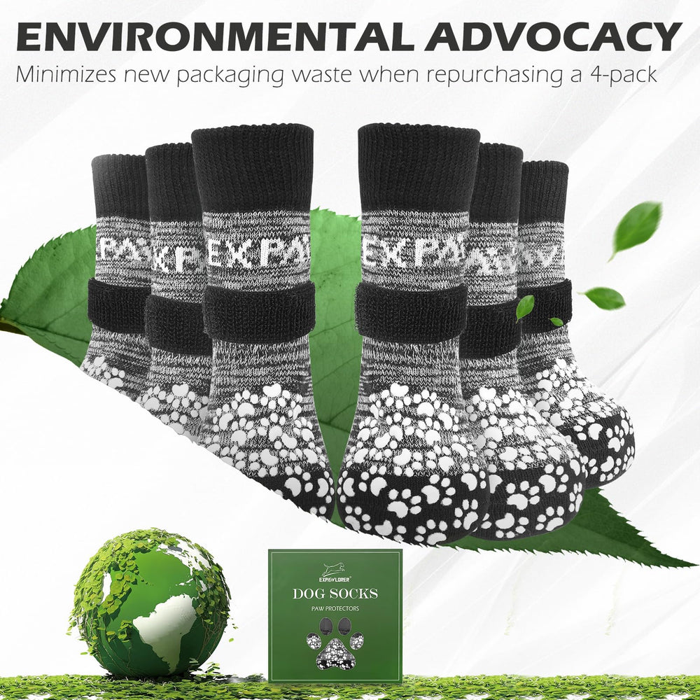EXPAWLORER calcetines con suela duradera protegen patas en terrenos irregulares.