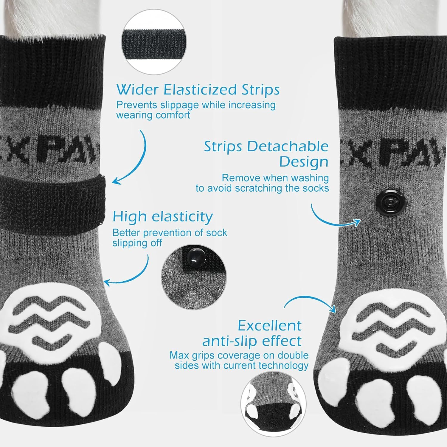 Expawlover calcetines antideslizantes para perros, mayor tracción en suelos lisos.