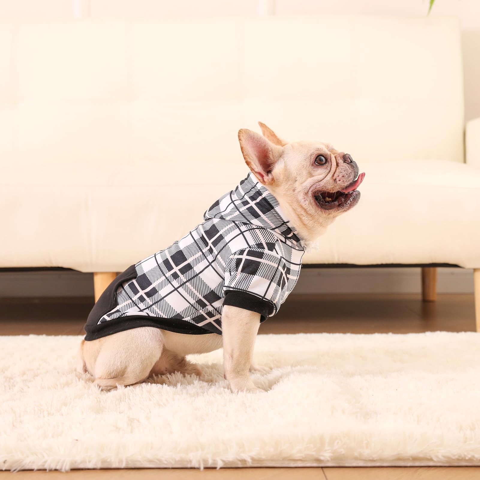 EXPAWLORER dog hoodie material close-up, soft fabric and easy care.