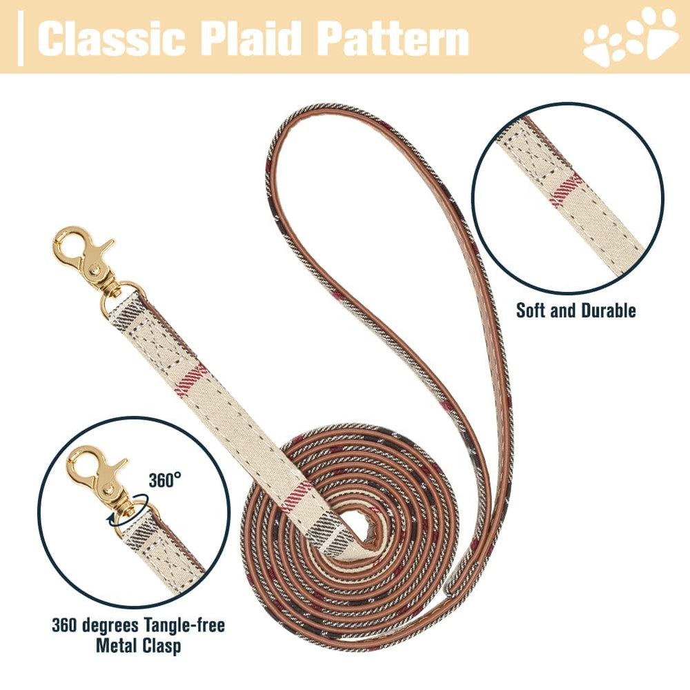 EXPAWLORER dog leash 59 inches in beige for comfortable, controlled walking