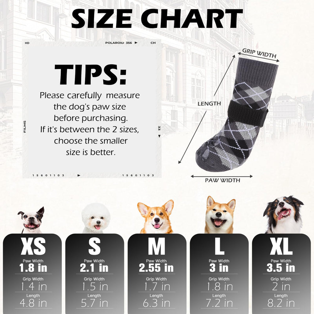 EXPAWLORER dog socks—length 5.7 inches for secure coverage.