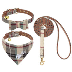 EXPAWLORER puppy collar with bow tie in beige for stylish outdoor walks