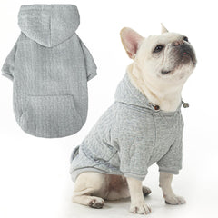 EXPAWLORER textured cable-knit hoodie front view showing warmth for dogs