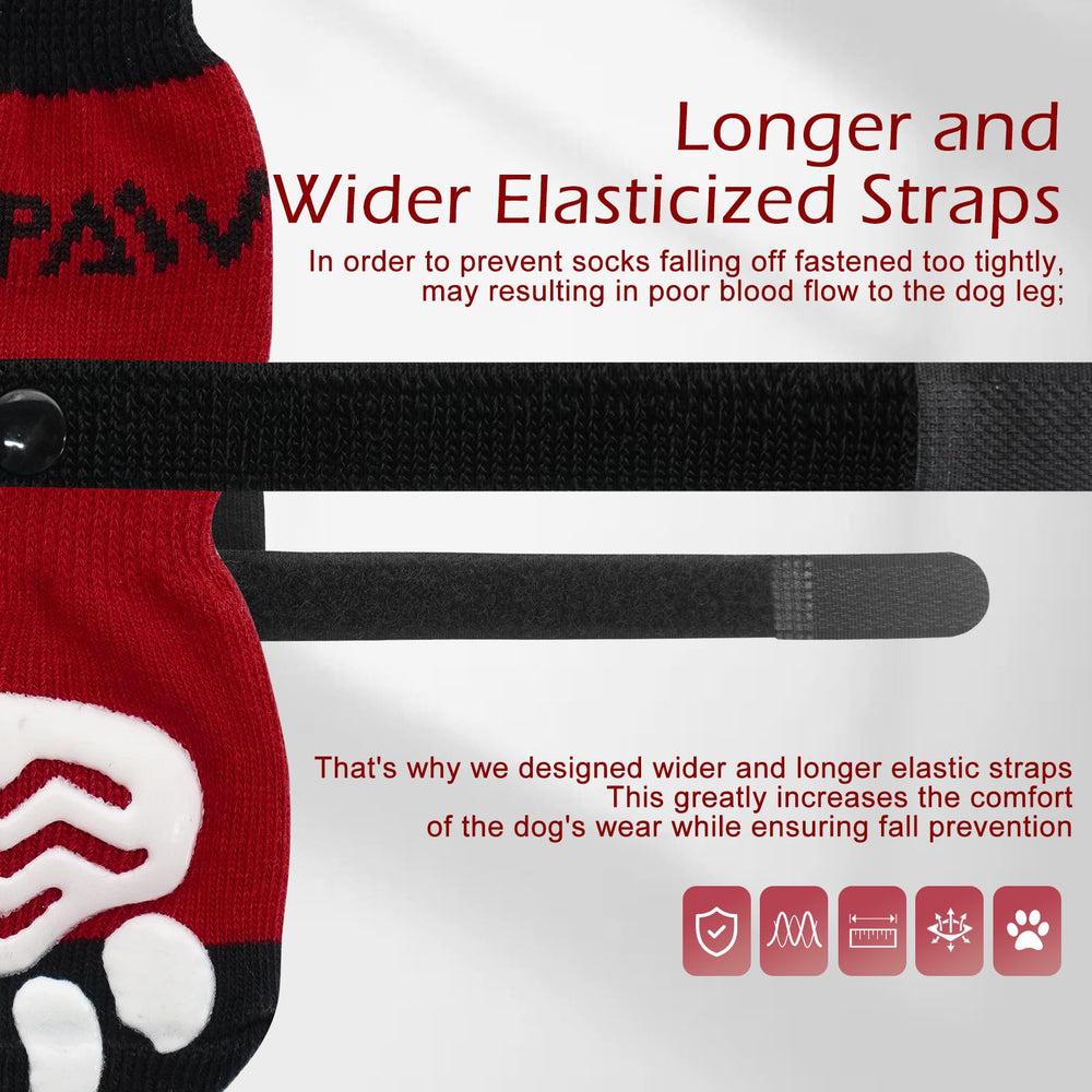 EXPAWLORER winter-warmth dog paw socks help keep paws warm indoors.