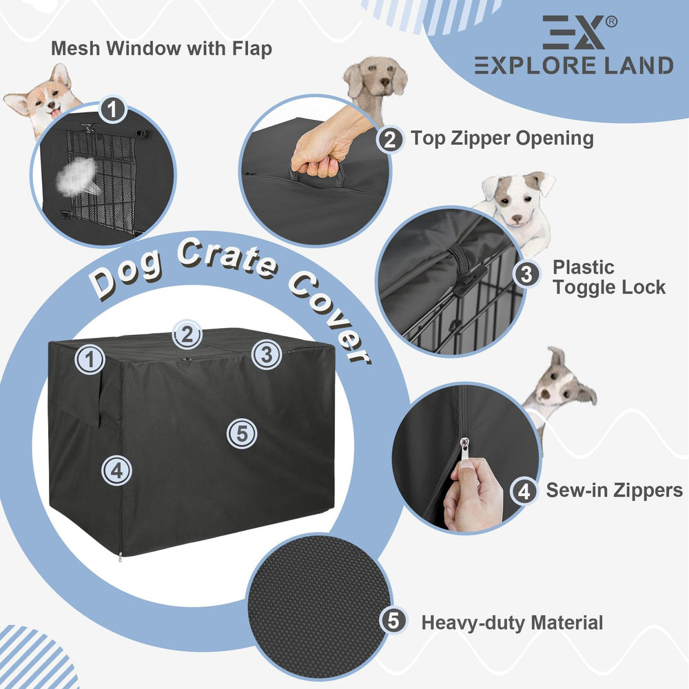 Explore Land crate cover sunshade-blocks-direct-sun for outdoor kennel use