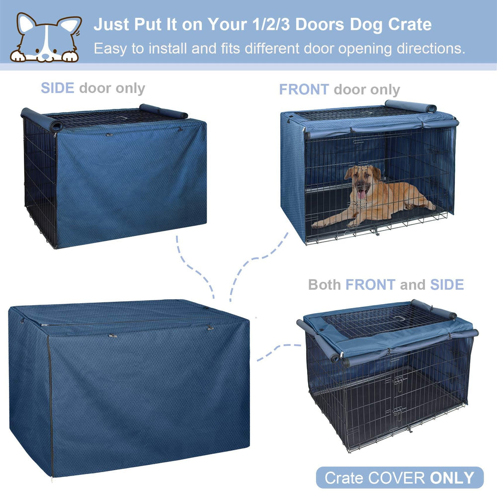 Explore Land dog crate cover lattice-closeup highlighting durable heavy-duty polyester weave