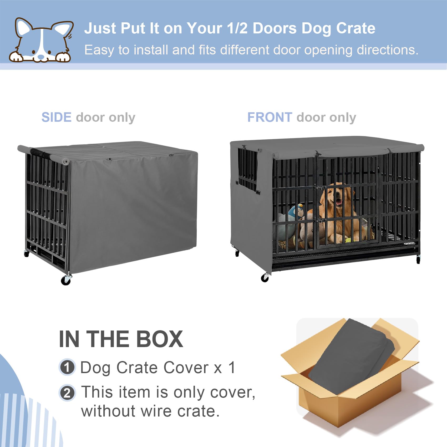 Explore Land crate cover top zipper for easy removal and portable handle
