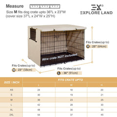 Explore Land universal-fit crate cover demonstrates compatibility with various brands.