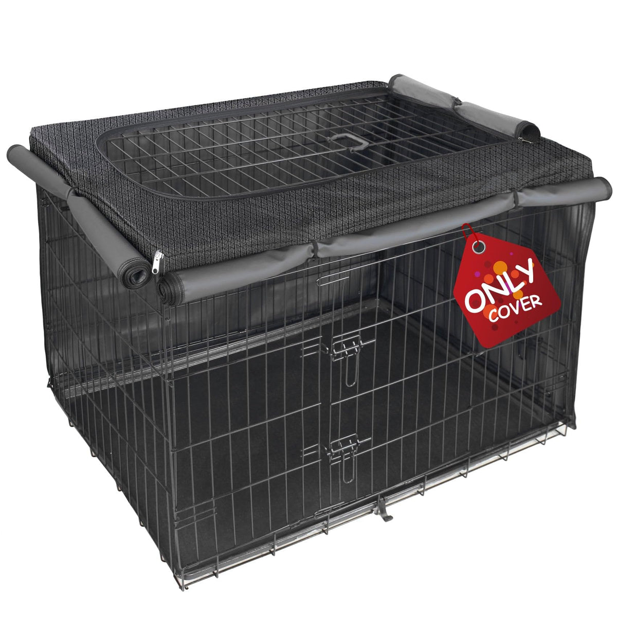 Explore Land dog crate cover on a universal 42-inch cage for privacy
