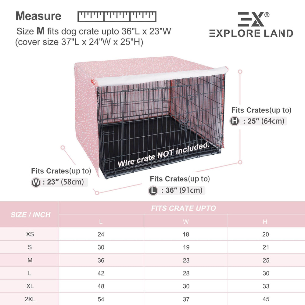 Explore Land pattern dog crate cover 36in side view blends with home interiors