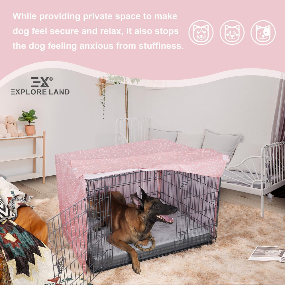 Explore Land pattern dog crate cover interior-friendly design complements any room