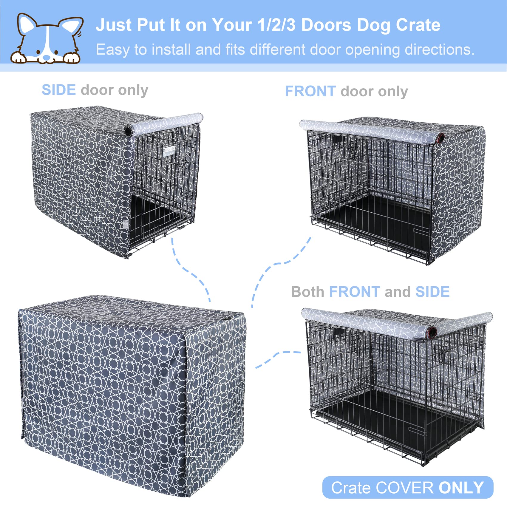 Explore Land Pattern Dog Crate Cover home-decor styling enhances room aesthetics.