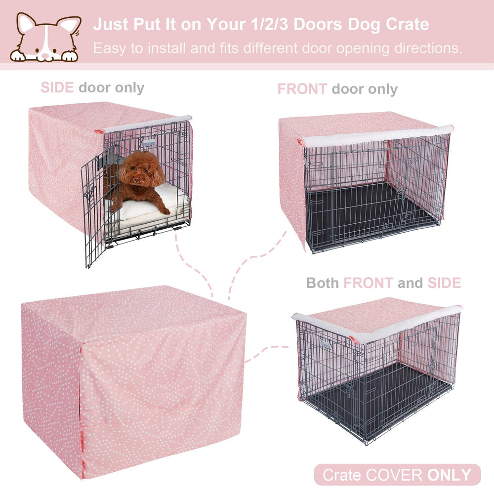 Explore Land pattern dog crate cover hoop loop closure enables simple setup