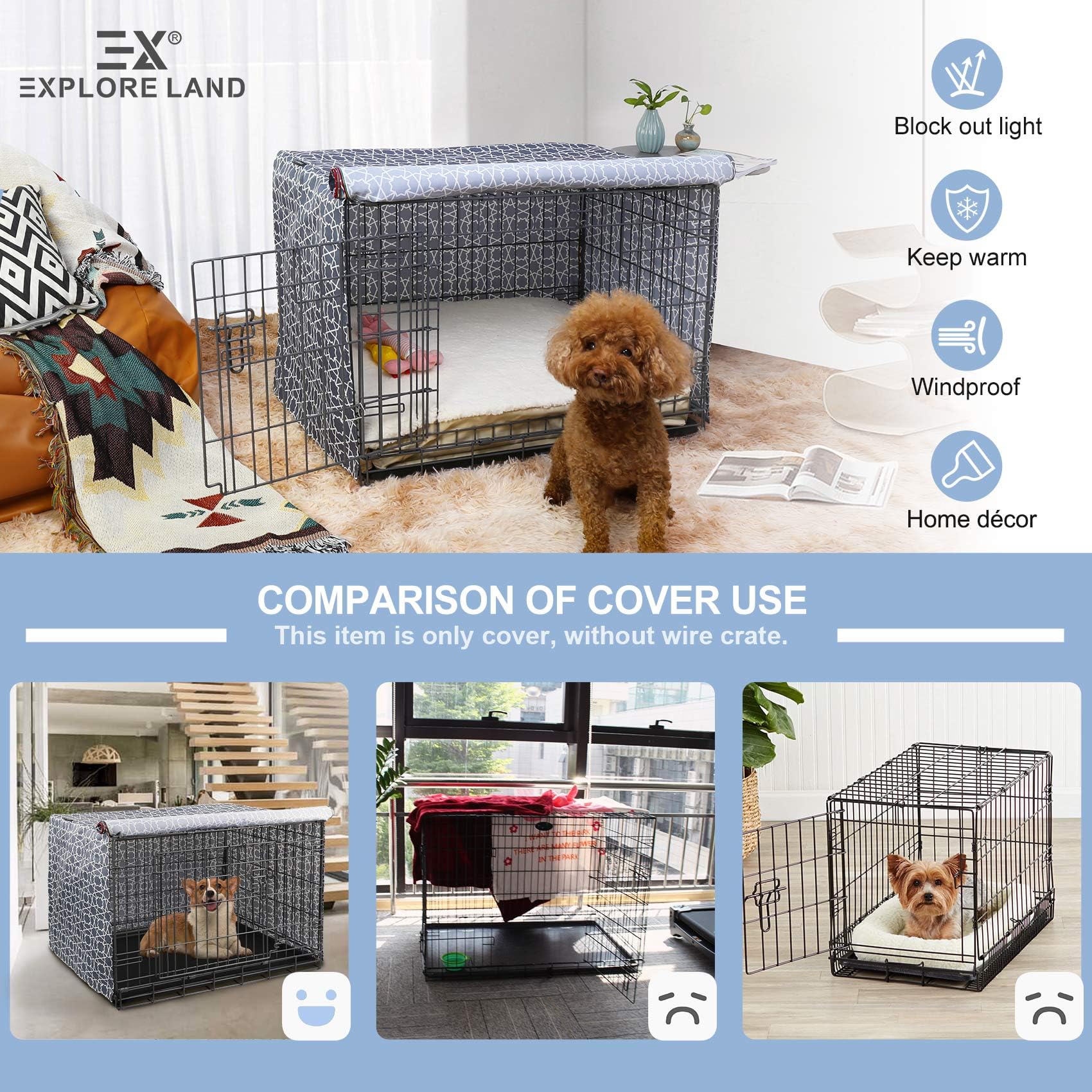 Explore Land pattern material detail highlights PU-coated polyester durability