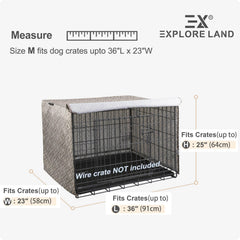 Explore Land Pattern Dog Crate Cover vintage violet close-up showing decorative pattern.