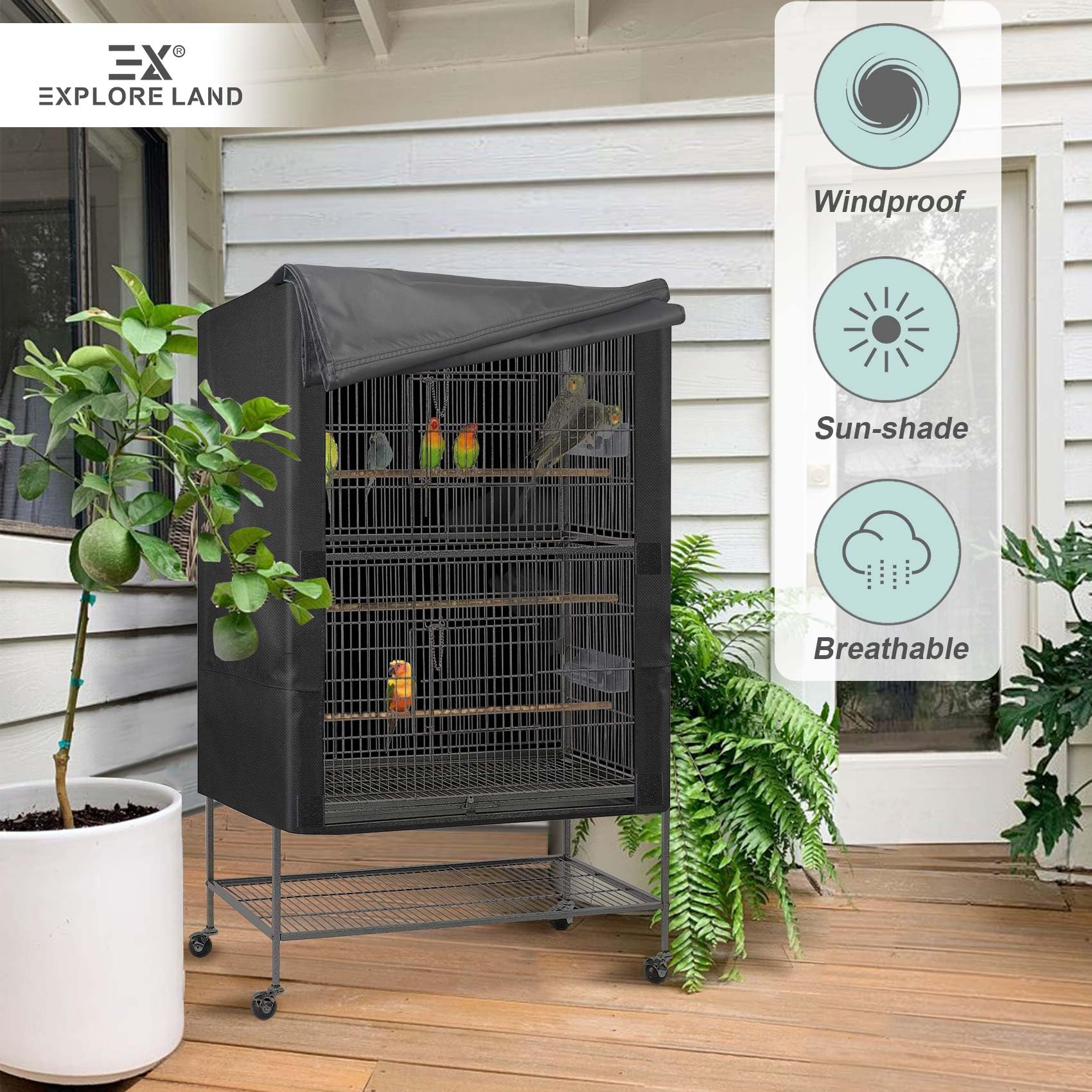 Explore Land pet cage cover night-fright relief for nighttime security