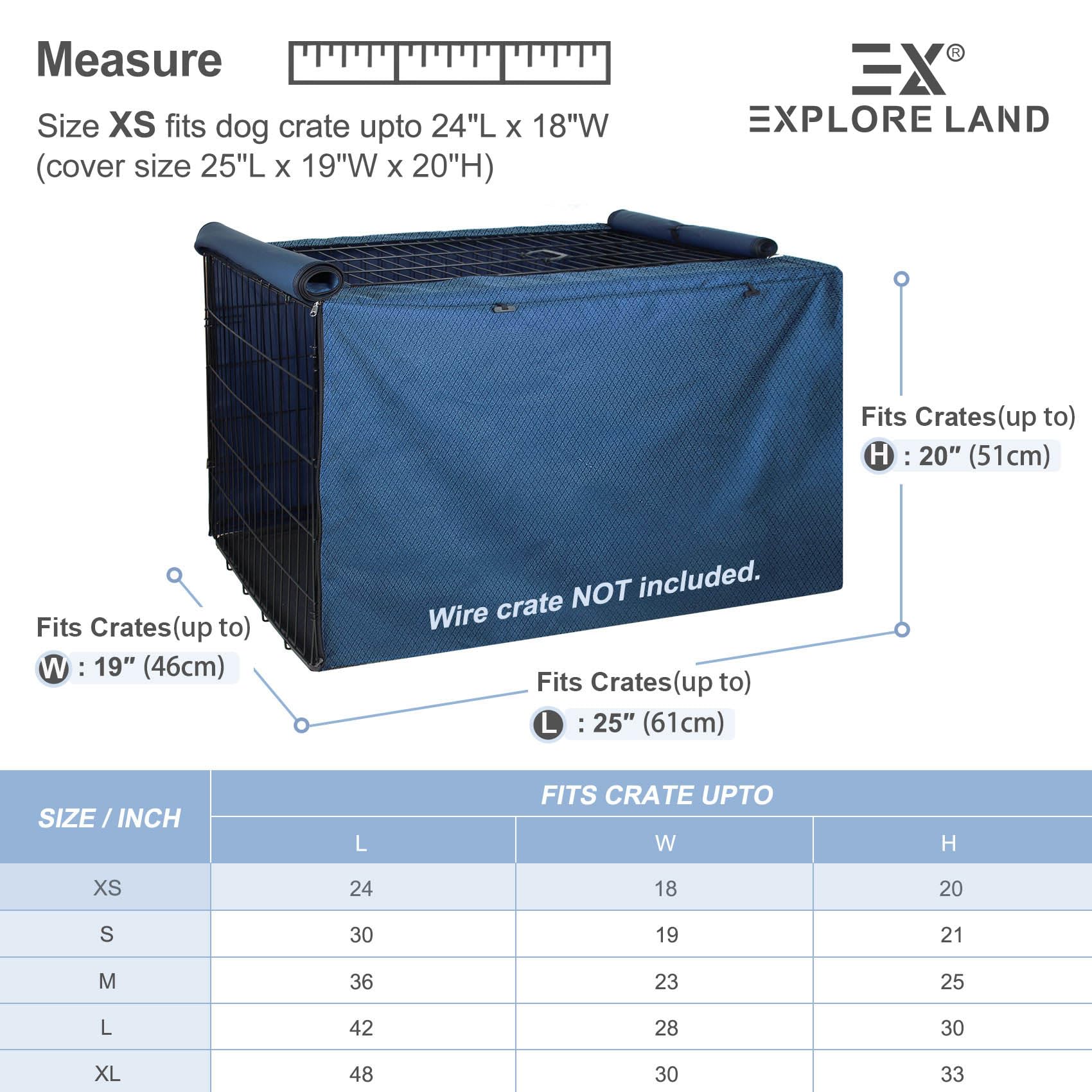 Explore Land universal-fit crate cover blue fits 1-3 door crates