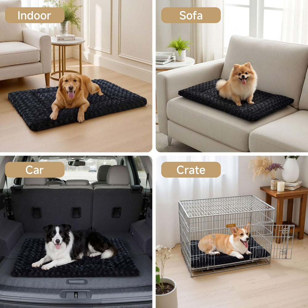 Exsnugy crate pad showing non-slip bottom for secure placement