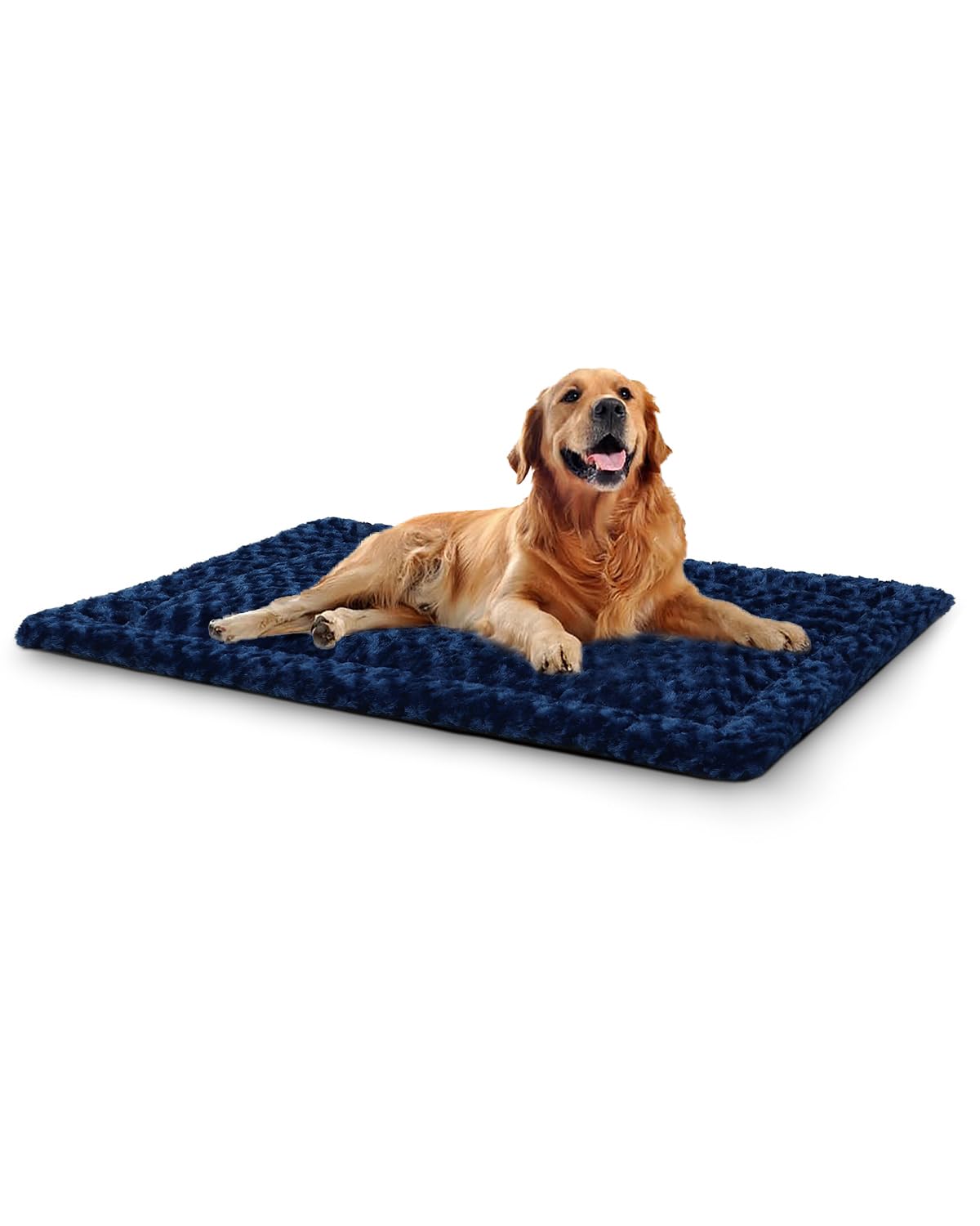 Exsnugy washable dog bed mat front view shows plush comfort and easy cleaning