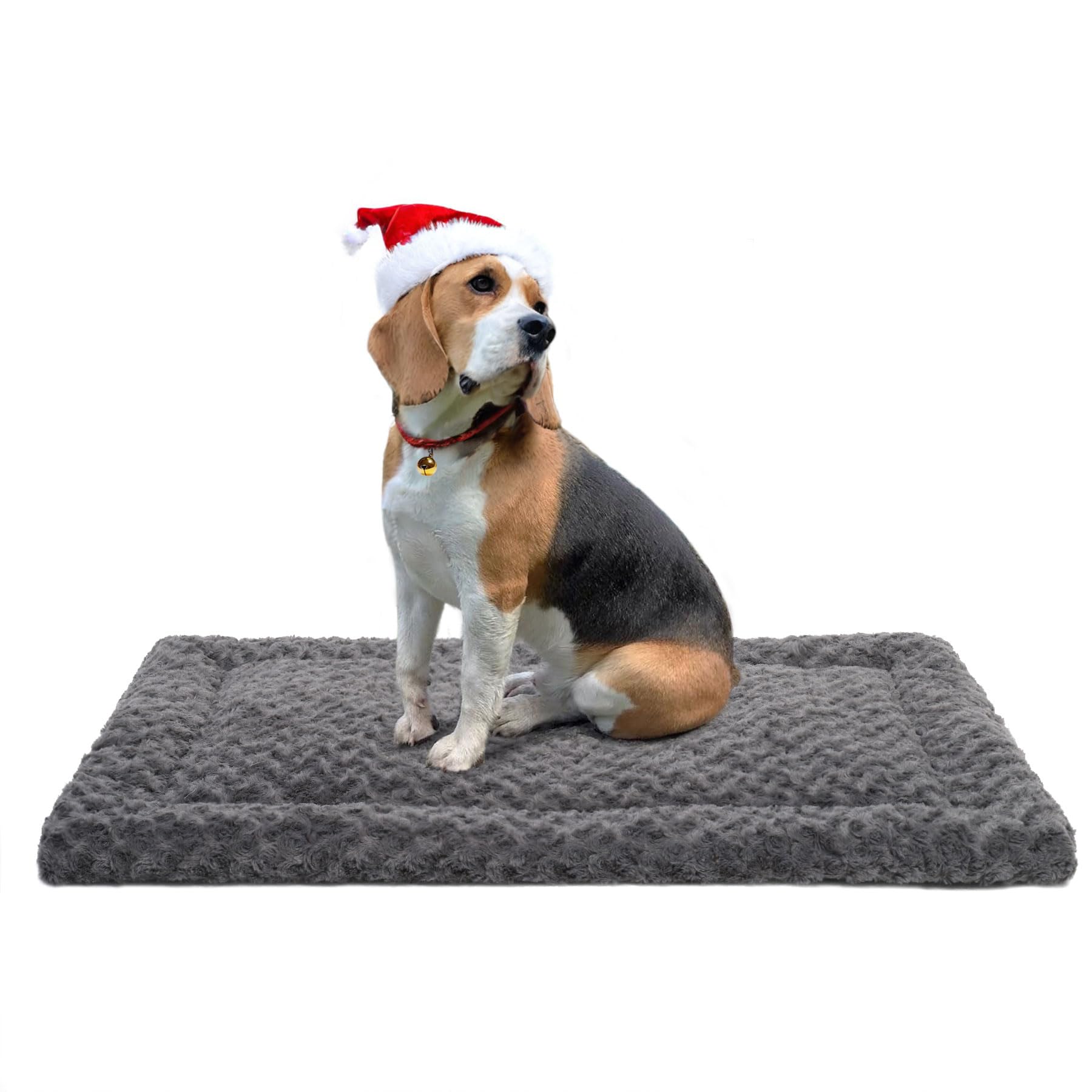 Exsnugy washable dog bed mat top view showing plush surface