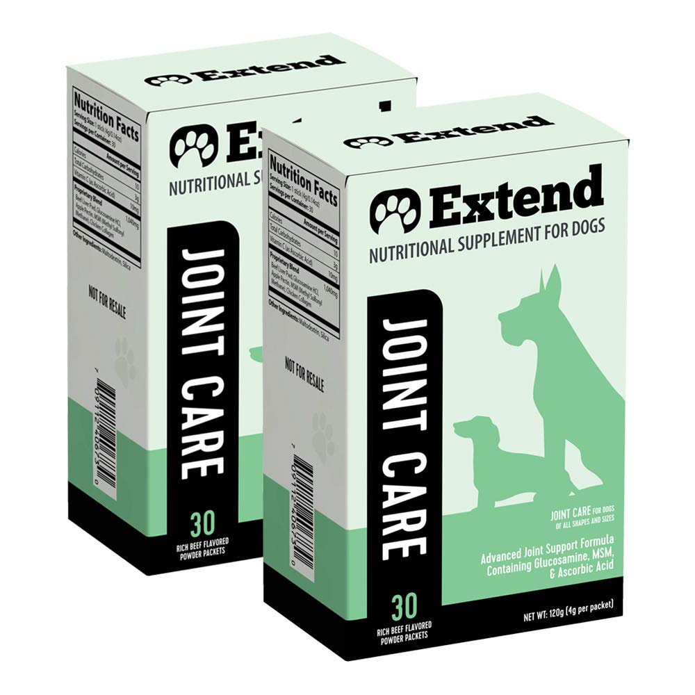 Extend Joint Care for Dogs bottle—delicious beef flavor supports daily mobility.