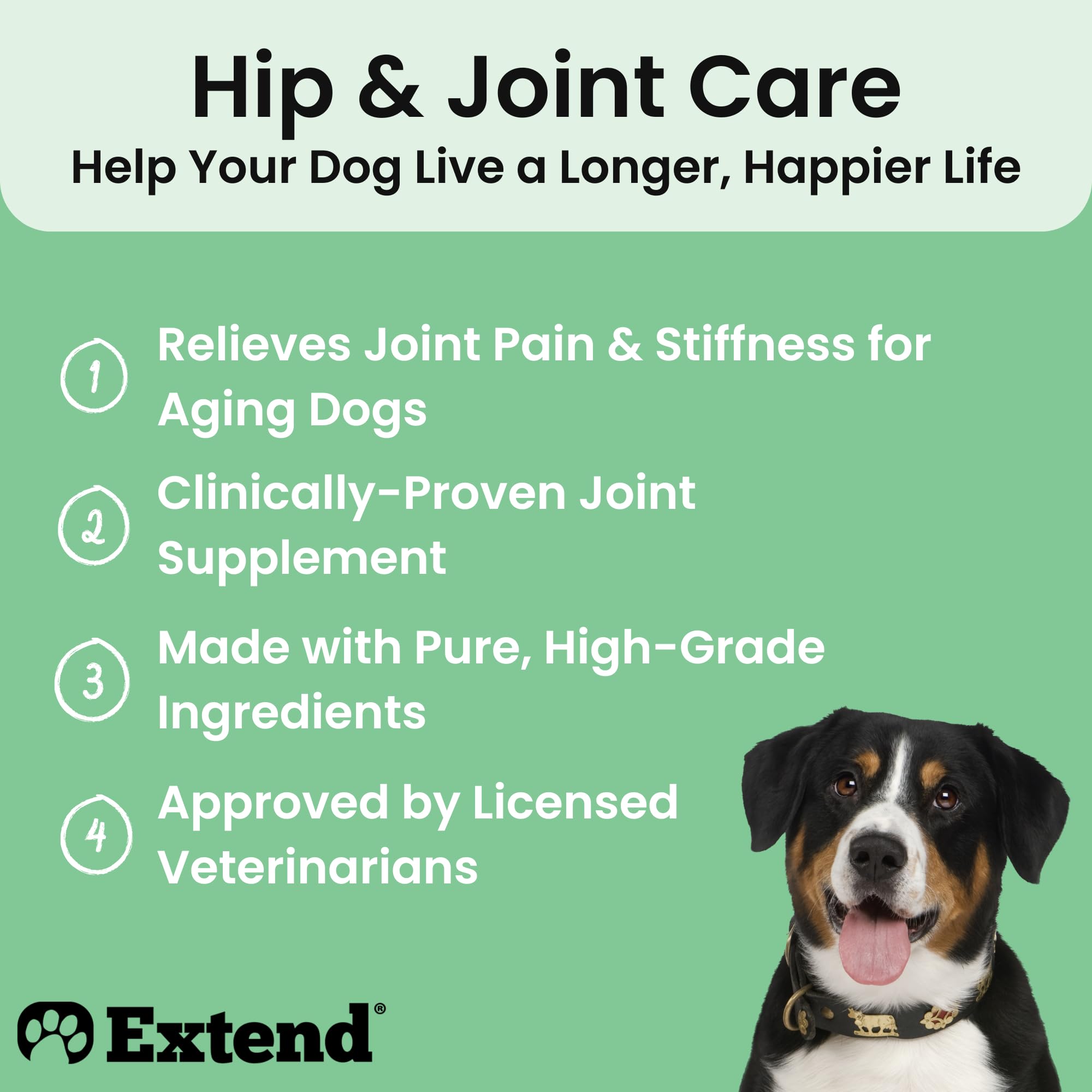 Extend Joint Care ingredients glucosamine-hci—supports joint comfort and flexibility.