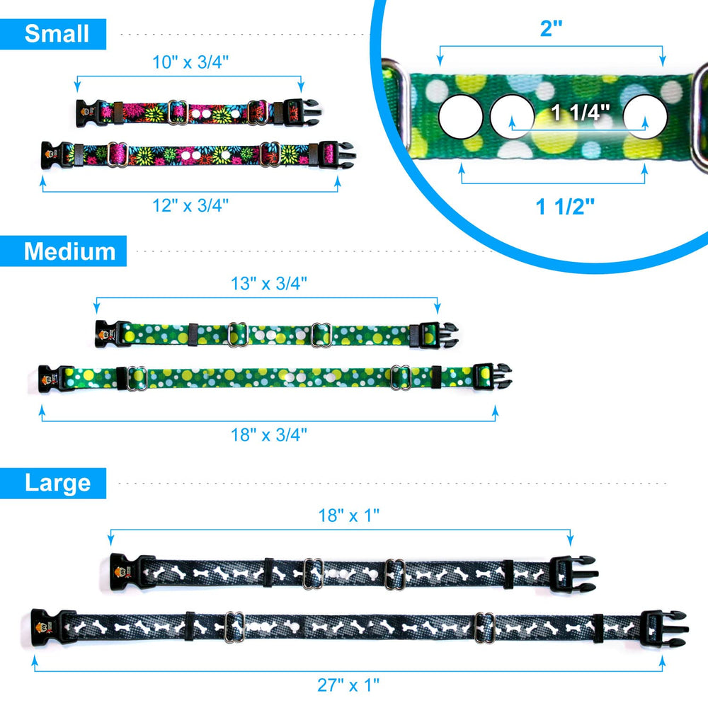 Extreme Dog Fence Black Bones Large strap demonstrates neck-size range 18 to 27 inches.
