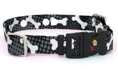 Extreme Dog Fence Black Bones strap front view shows durable material for daily training.