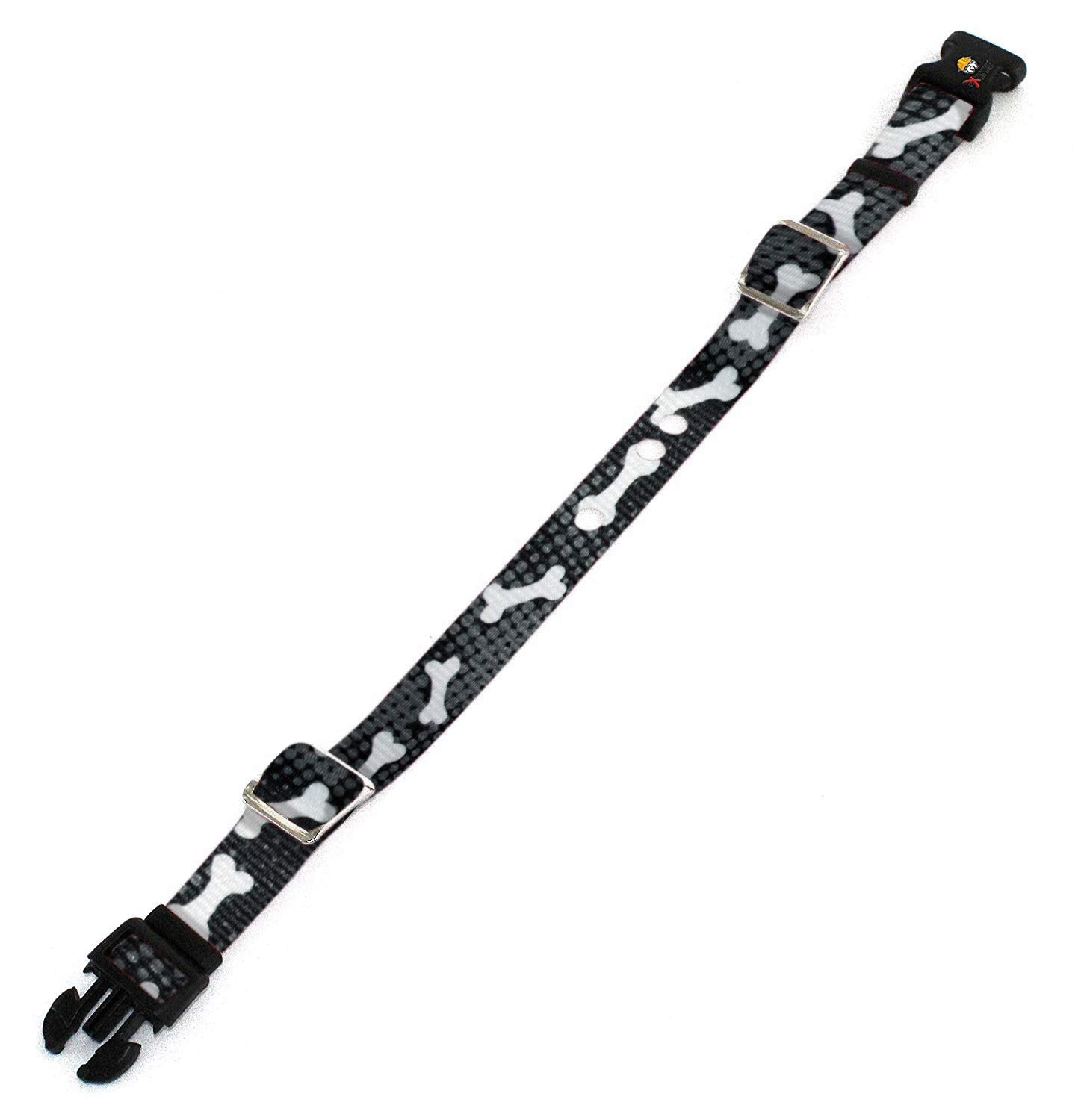 Extreme Dog Fence Black Bones strap laser-cut holes enable a universal, secure fit.