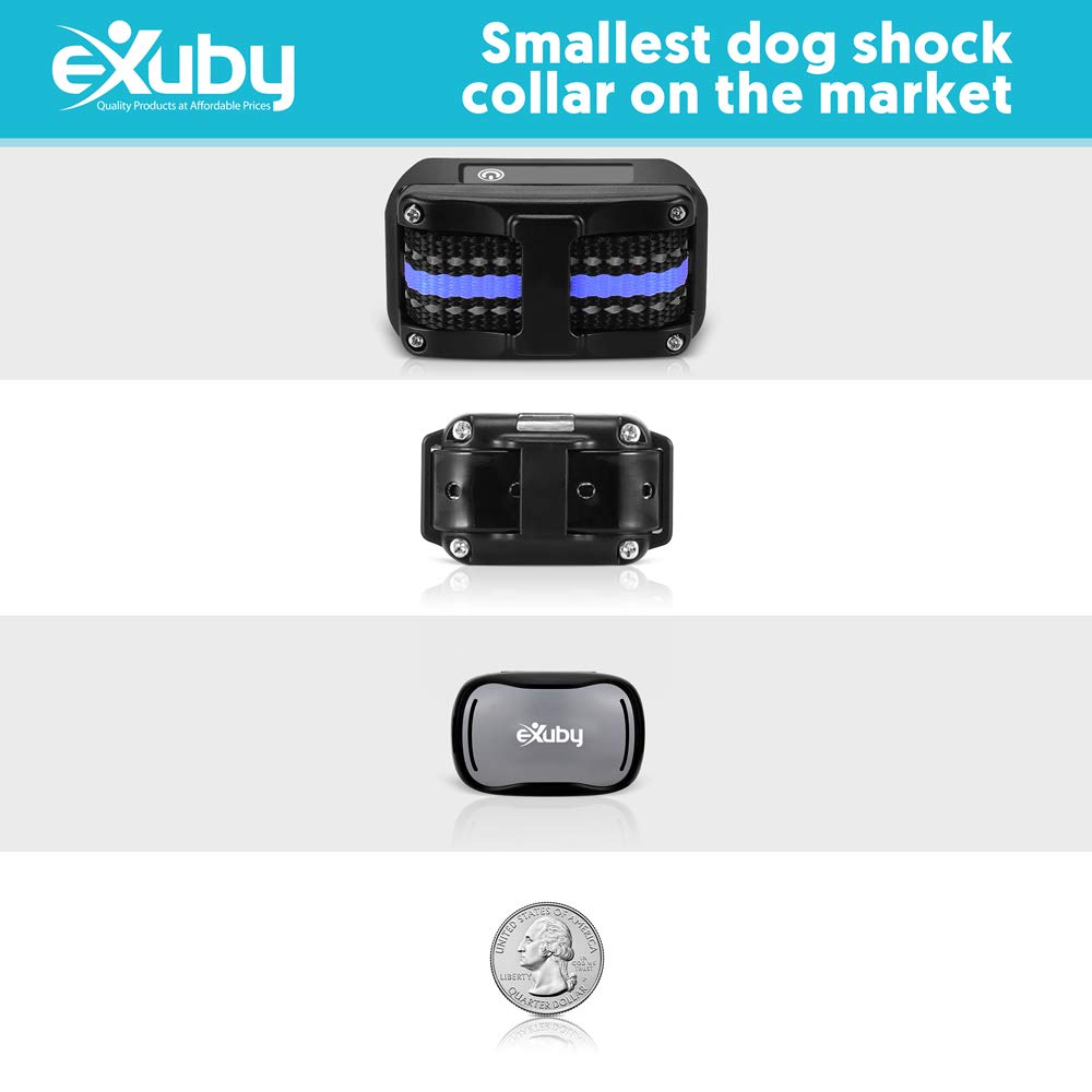 eXuby tiny shock collar nine levels graphic shows adjustable intensity