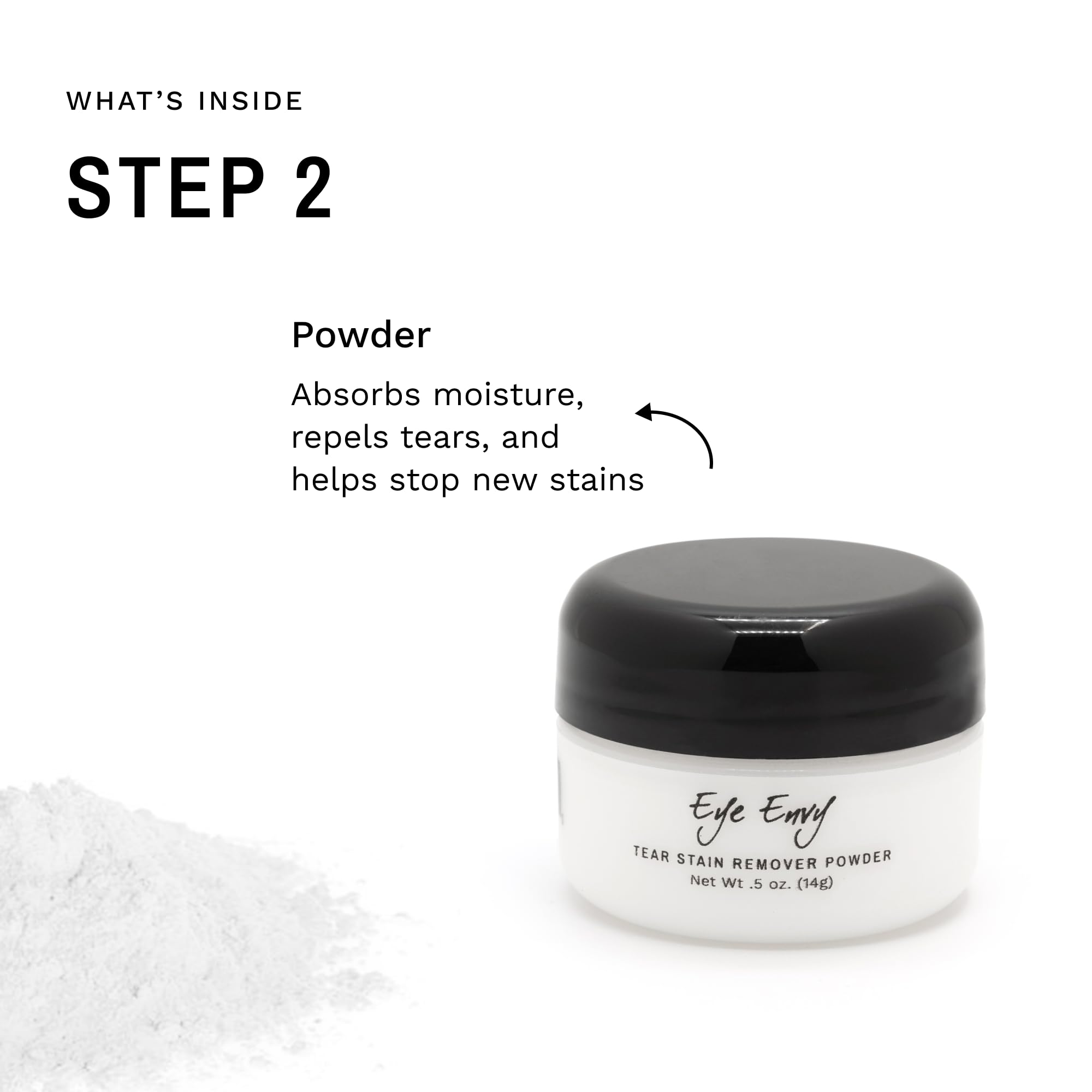 Eye Envy stain remover kit box highlighting two-step system.