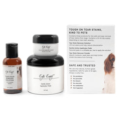Eye Envy Tear Stain Remover Powder tin shows moisture absorption for cleaner eyes.