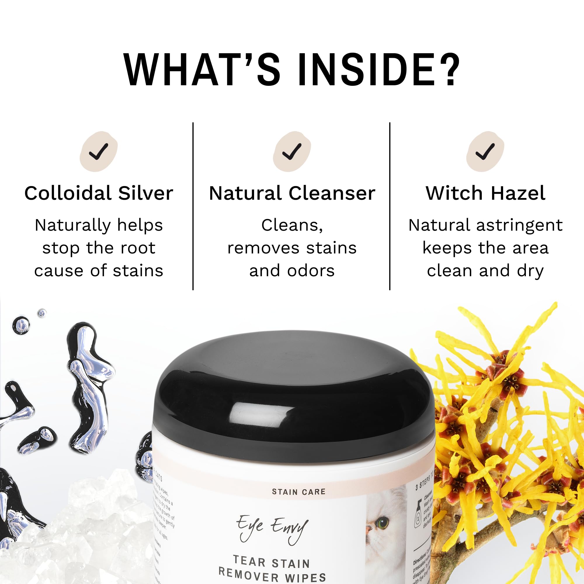 Eye Envy Tear Stain Wipes kitten-safe and fragrance-free