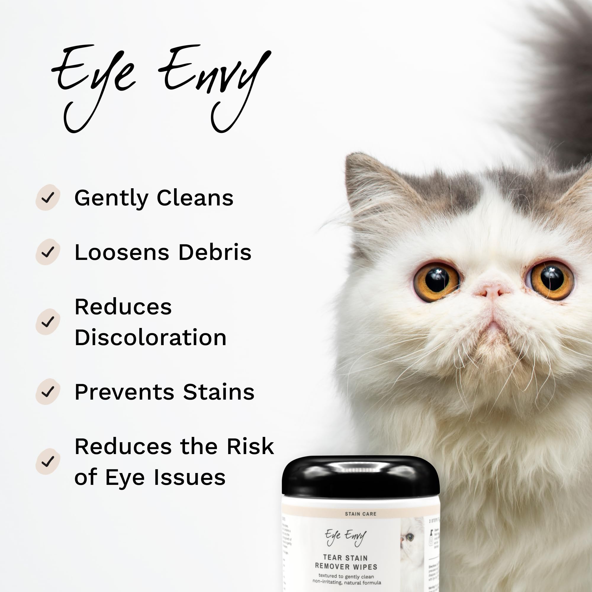 Eye Envy Tear Stain Wipes textured wipe for debris removal