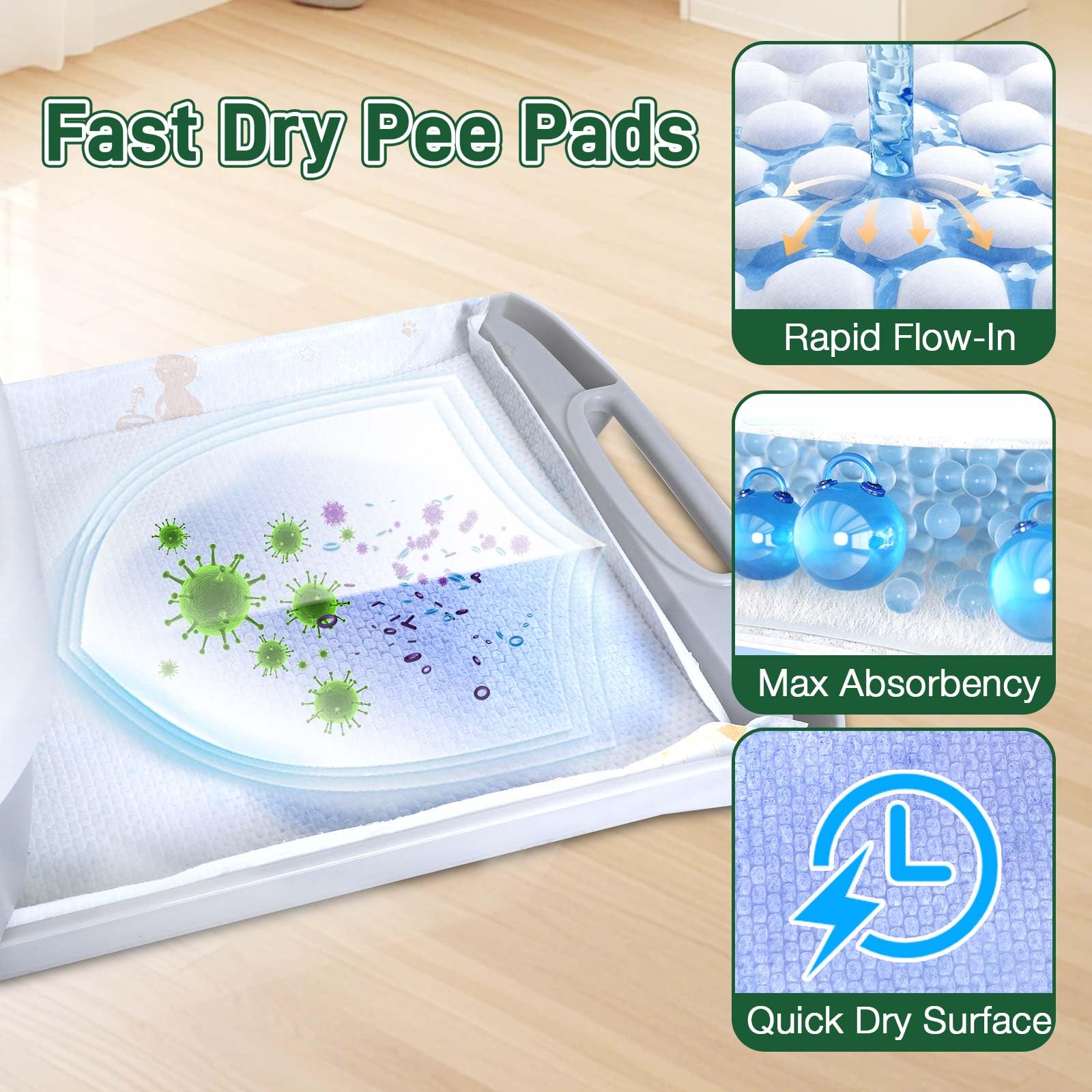 Eyssu 3D raised surface promotes fast urine flow and gel capture.