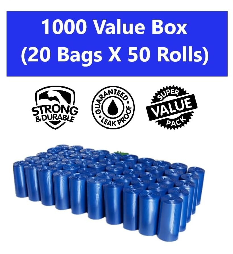 EZ PICK UP 1000-bag blue case ensures ready, mess-free cleanup