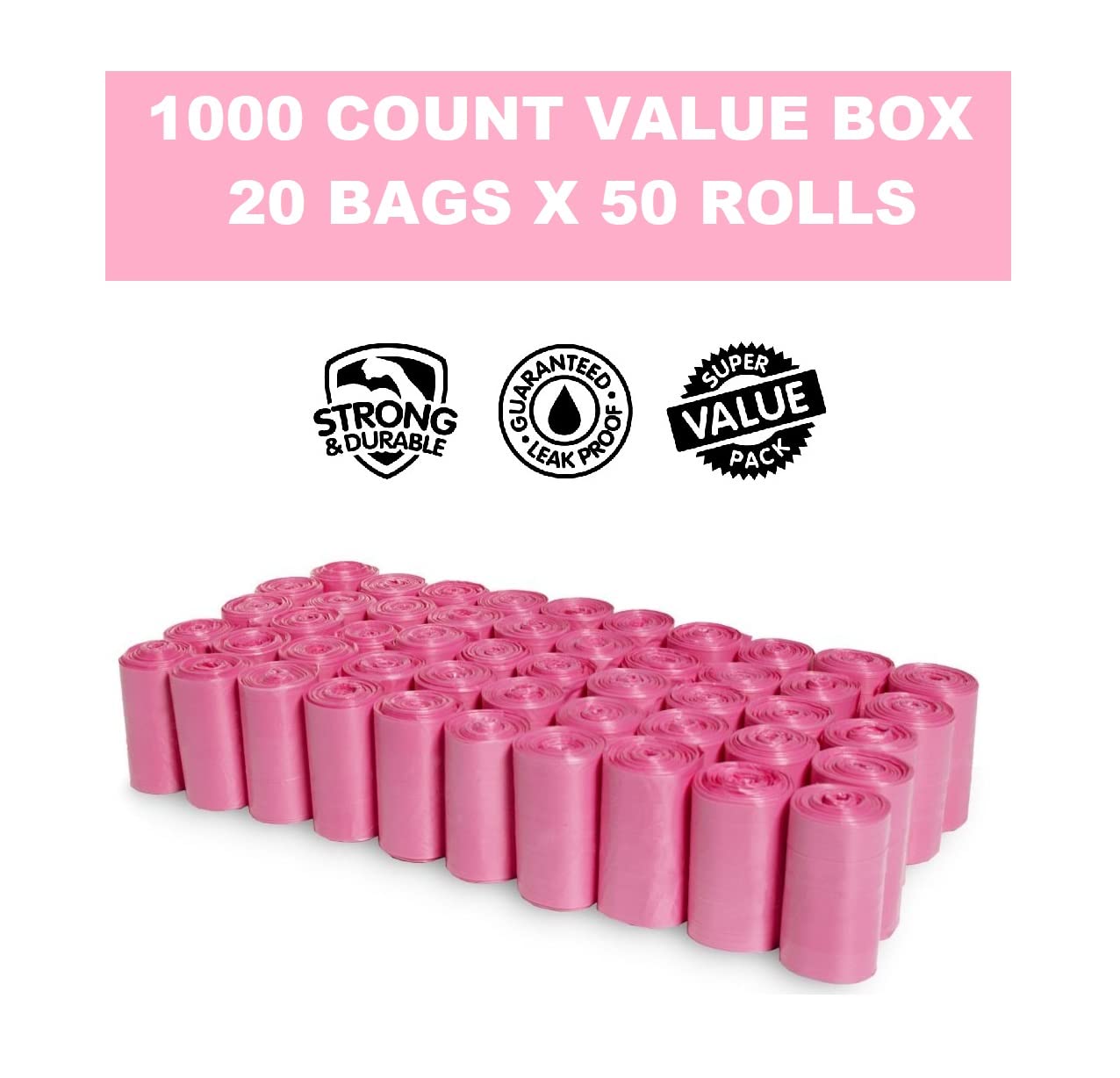EZ PICK UP leak-proof 9x12 bags ideal for litter and puppy waste.