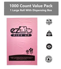 EZ PICK UP pink unscented bags ideal for litter and outdoor cleanup.
