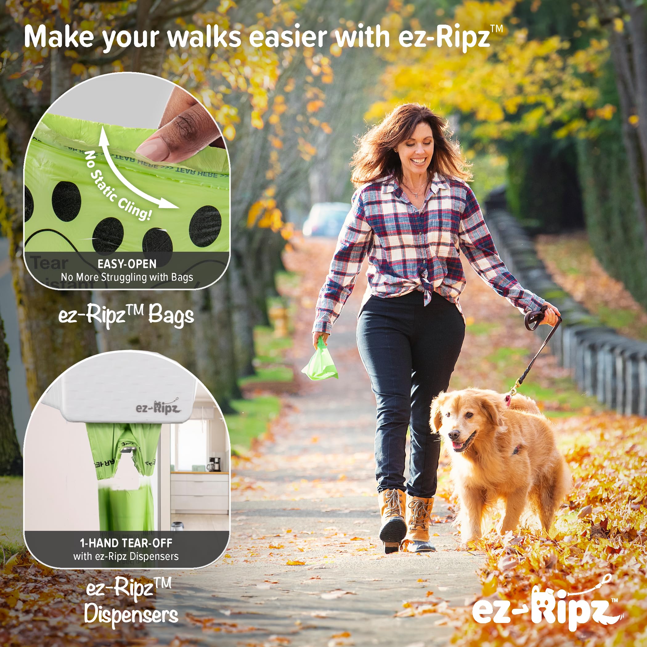Ez-Ripz removable bag hook supports flexible bag choices.