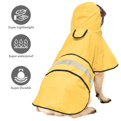 Ezierfy hooded dog rain coat hood adjustment buckle showing customizable fit.