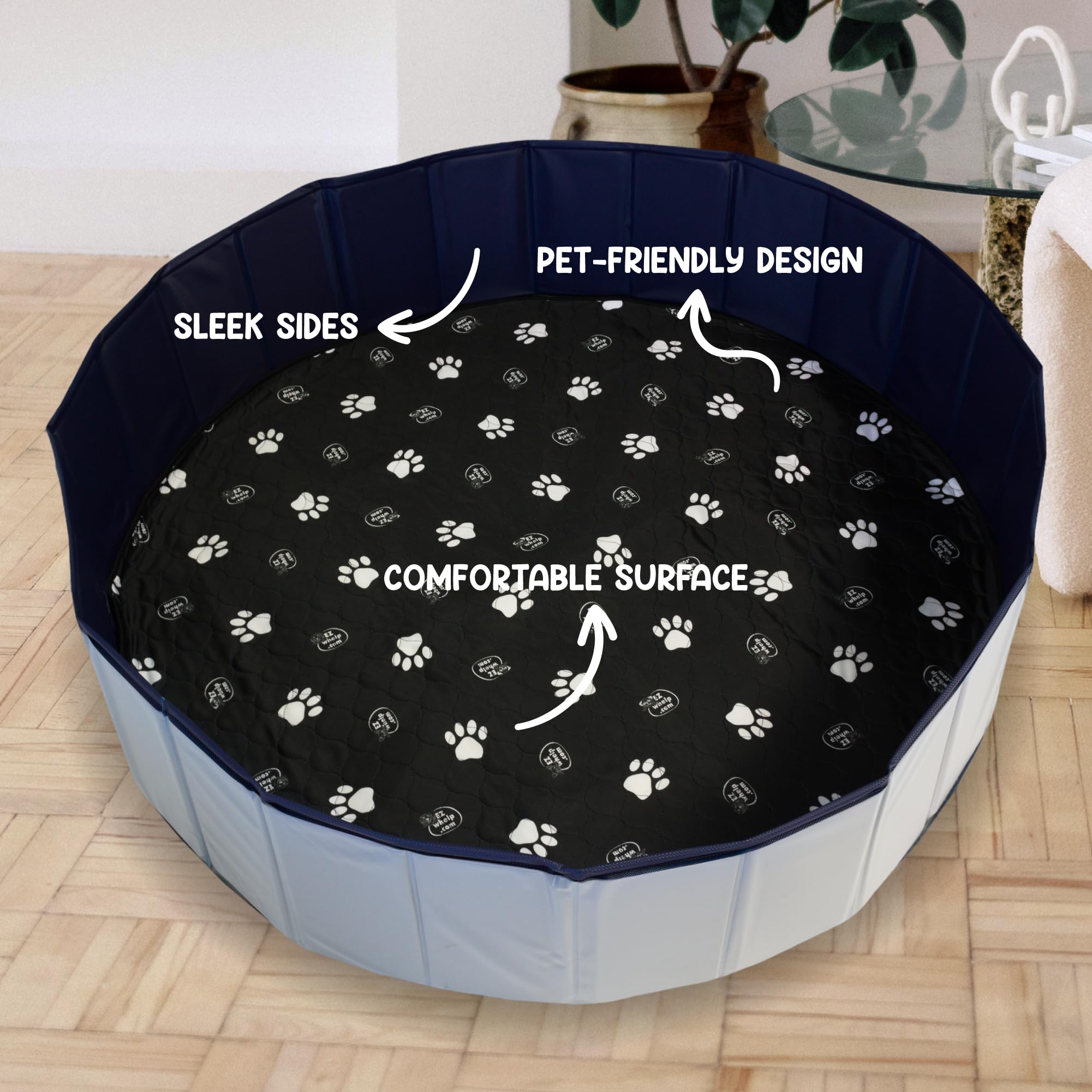 EZwhelp durable dog pool materials ensure long-lasting performance.