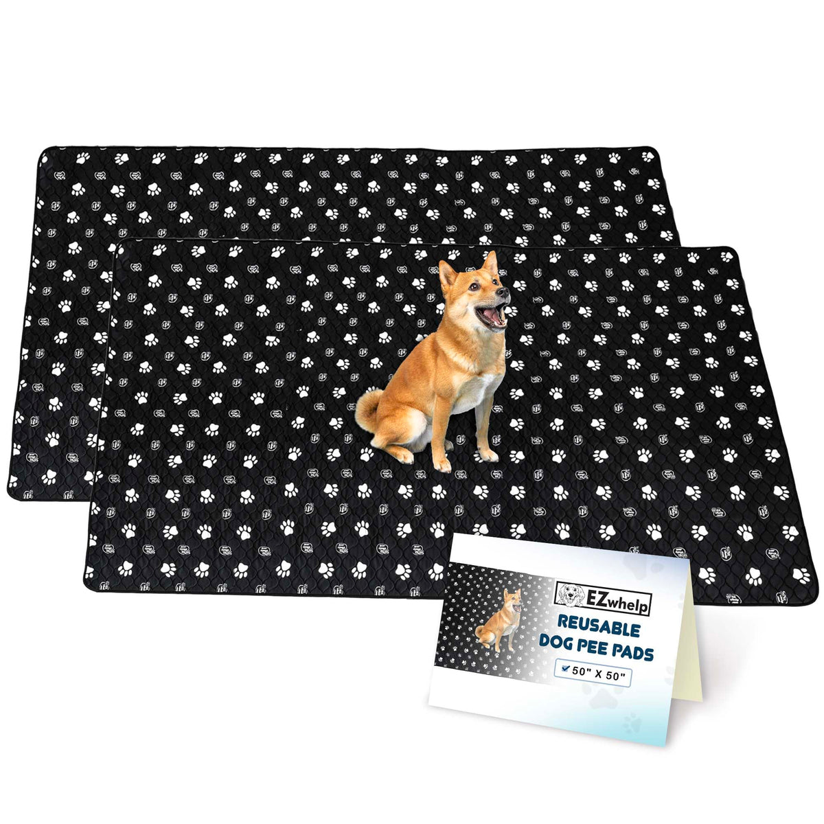 EZwhelp reusable dog pee pad 50x50 laid flat for protective potty area